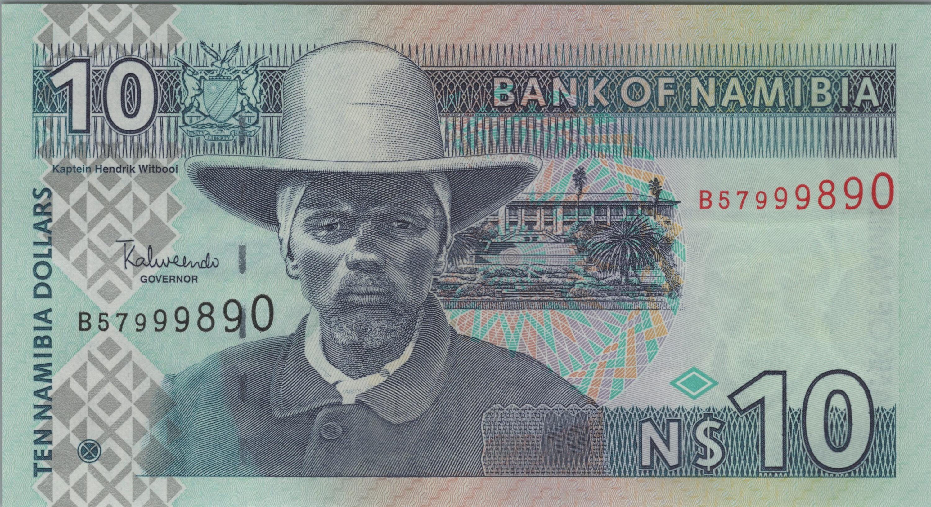 NAMIBIA 10 Dollars, P4c, 2001, UNCIRCULATED; Features Springbok Deer