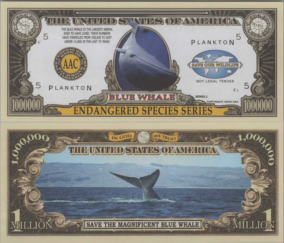 Blue Whale, Fantasy Million Note, Endangered Species Series