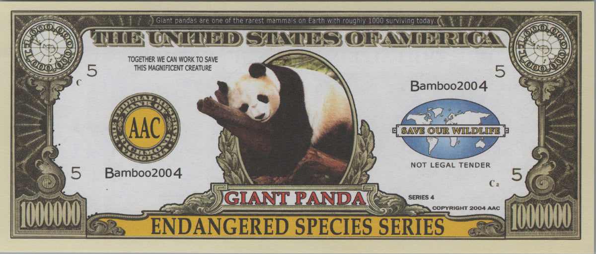 Giant Panda, Fantasy Million Note, Endangered Species Series