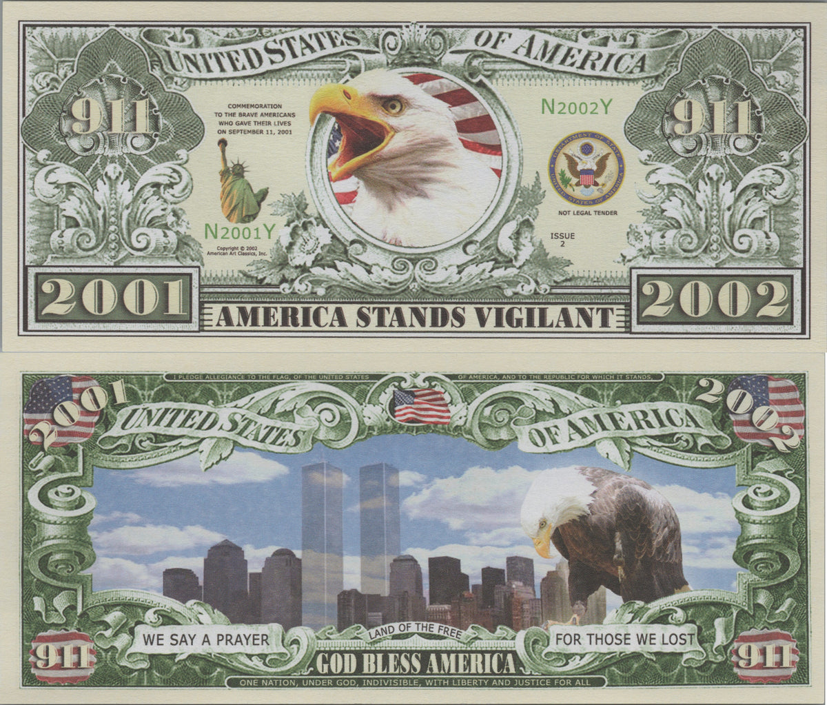 America Stands Vigilant, September 11 Commemorative Fantasy Note