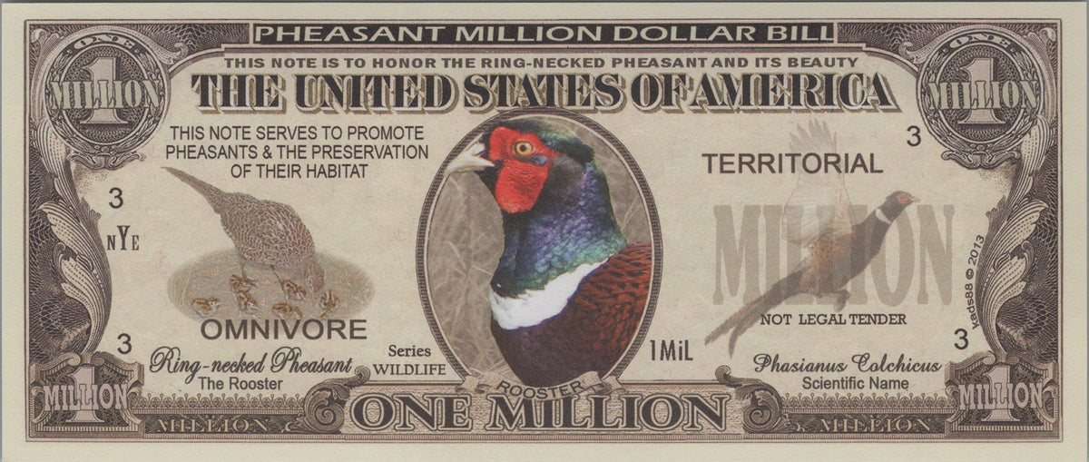 Ring-Necked Pheasants, Fantasy Million Note, Wildlife Series