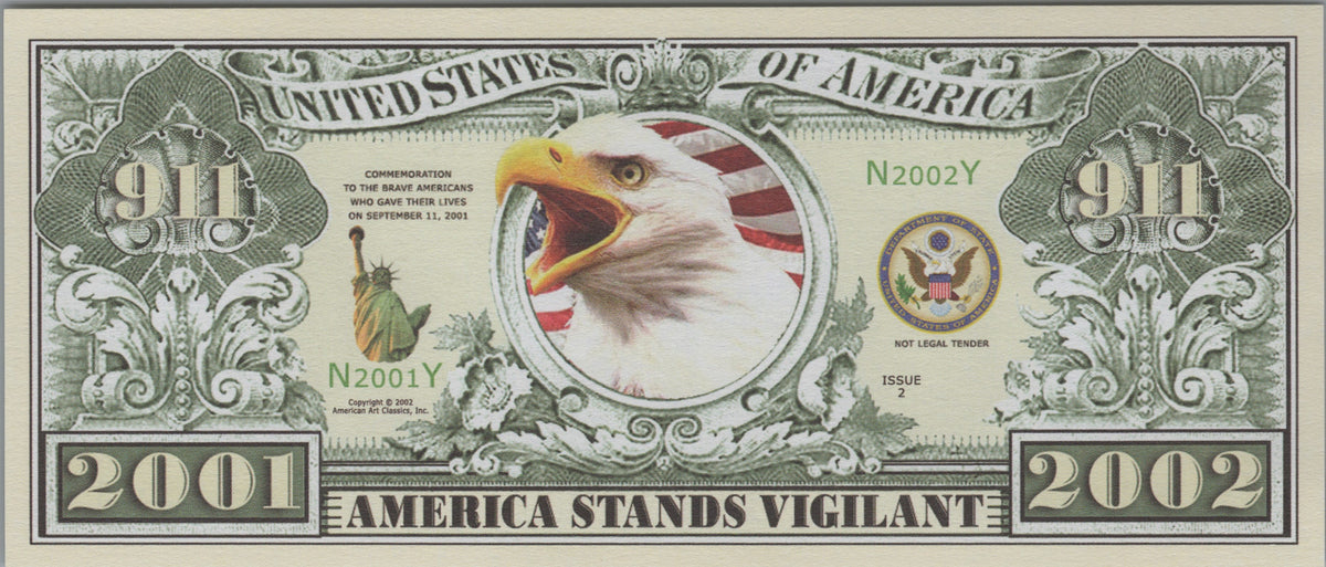 America Stands Vigilant, September 11 Commemorative Fantasy Note