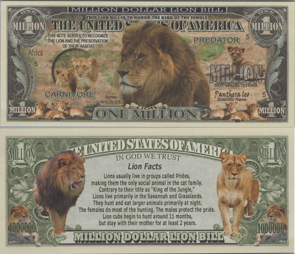 Lions, Fantasy Million Note, Wildlife Series