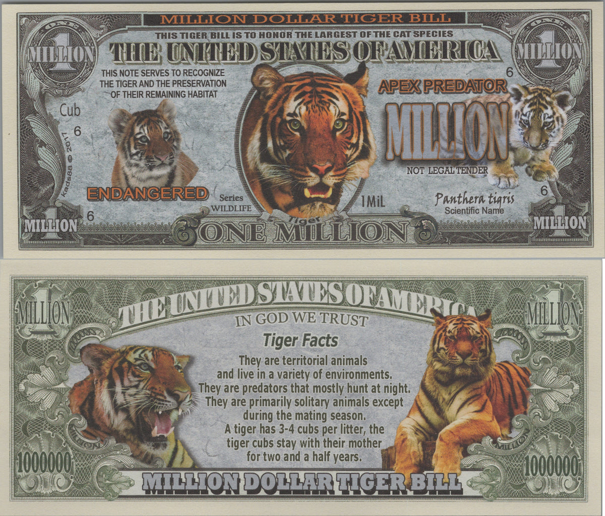 Tigers, Fantasy Million Note, Wildlife Series