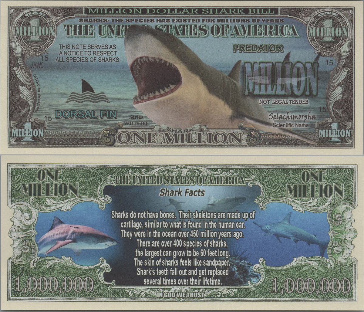 Sharks, Fantasy Million Note, Wildlife Series