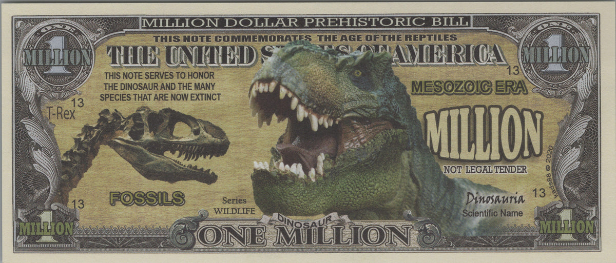 Prehistoric Dinosaurs, Fantasy Million Note, Wildlife Series