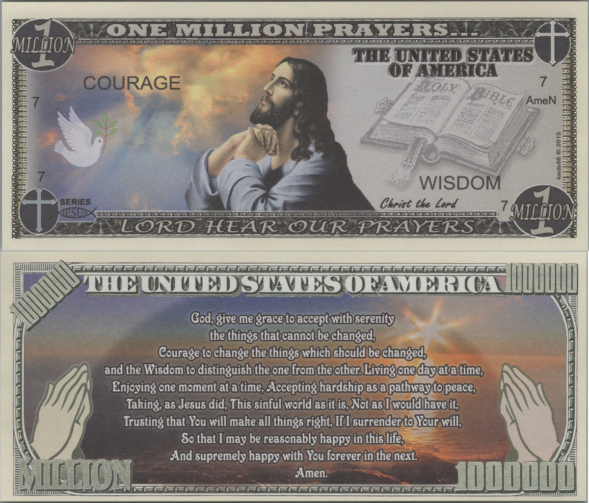 Jesus and Serenity Prayer, Fantasy Million Note