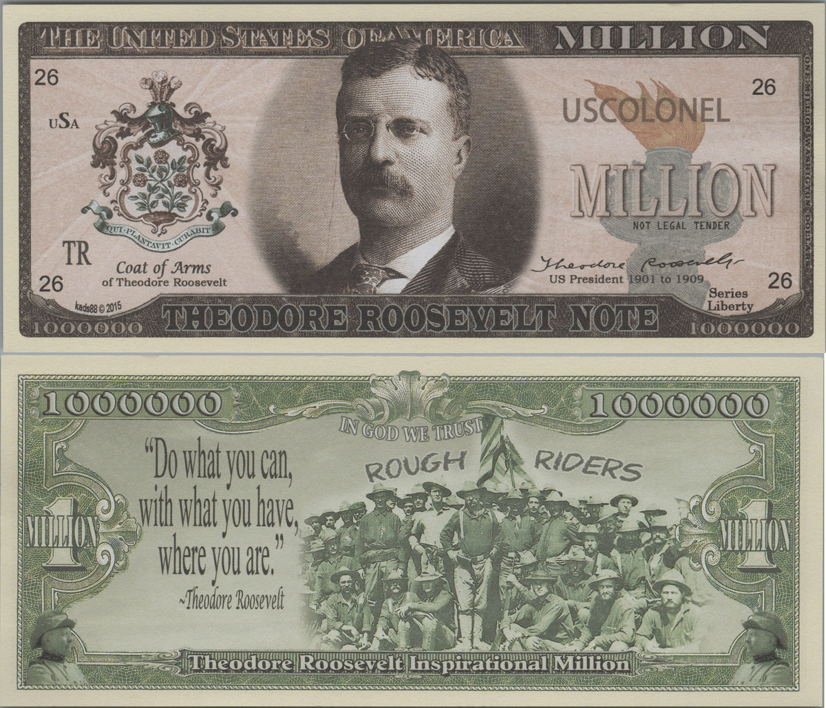 Theodore Roosevelt Founding Fathers Million, Fantasy Note, Liberty Series