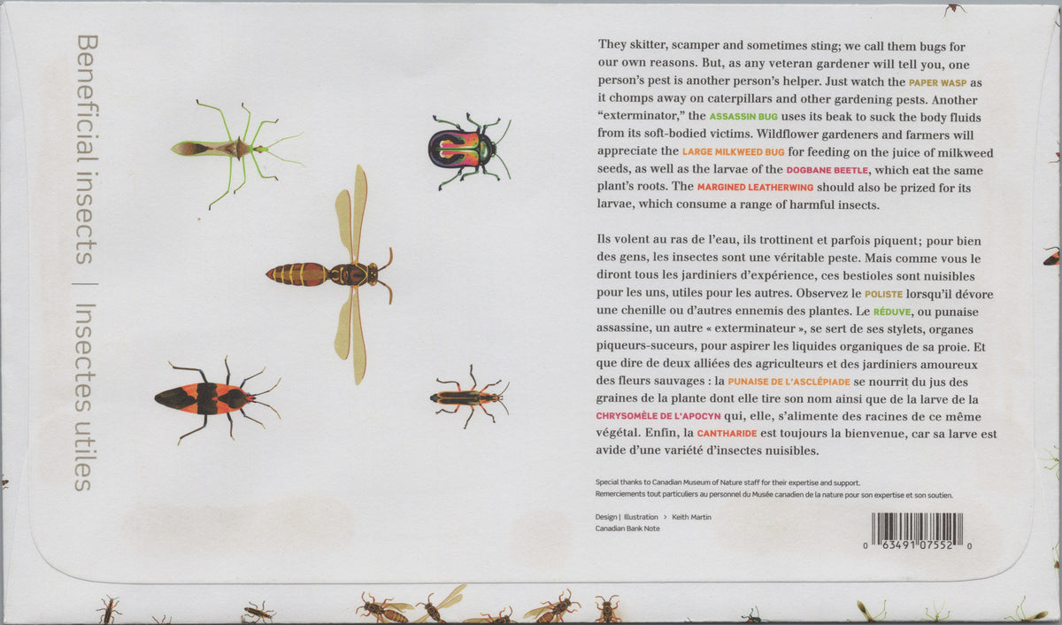 Reverse of Canada 2010 Large Milkweed Bug First Day Cover