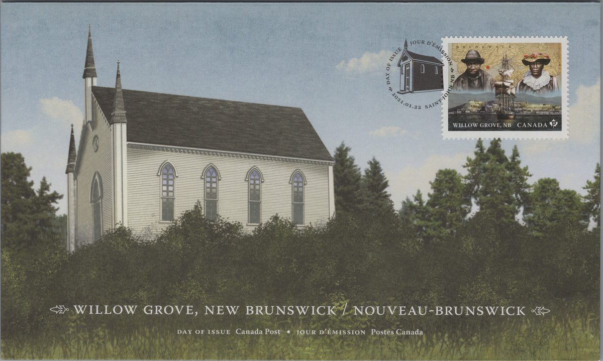 Canada 2021 Black History Willow Grove FDC front with church