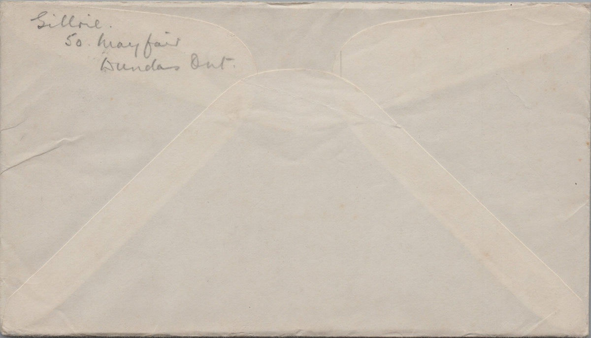 Canada 1958 British Columbia centenary cover reverse