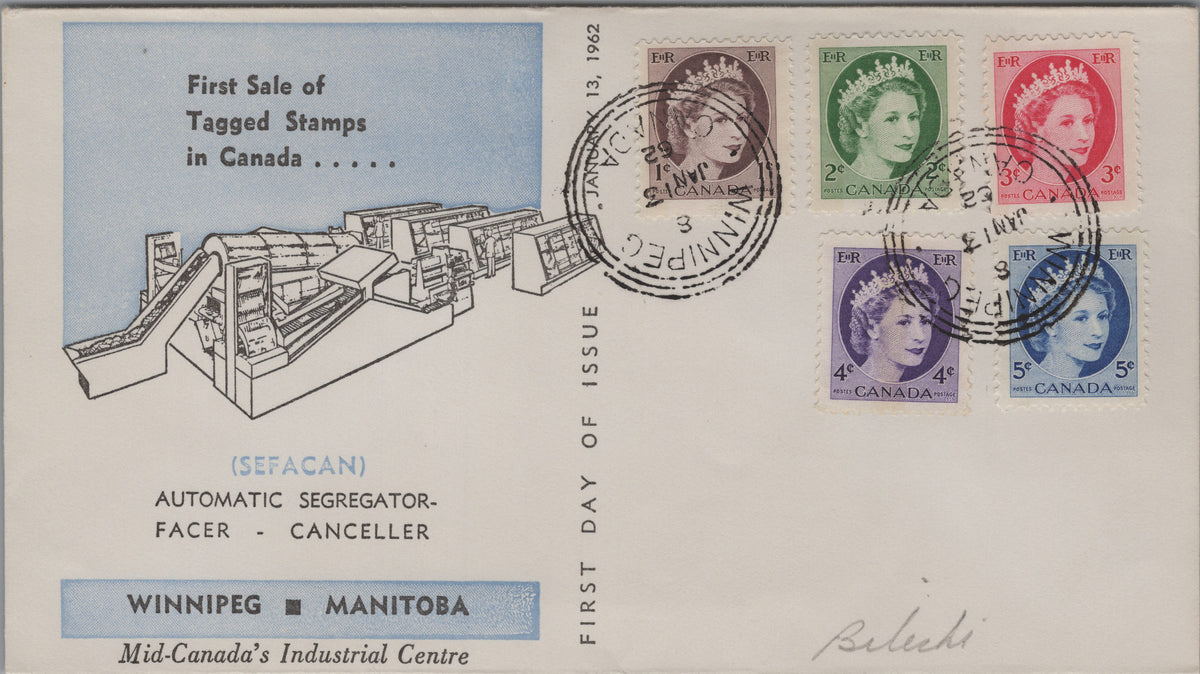 Canada 1962 SEFACAN first tagged stamps cover front, Winnipeg cancellation